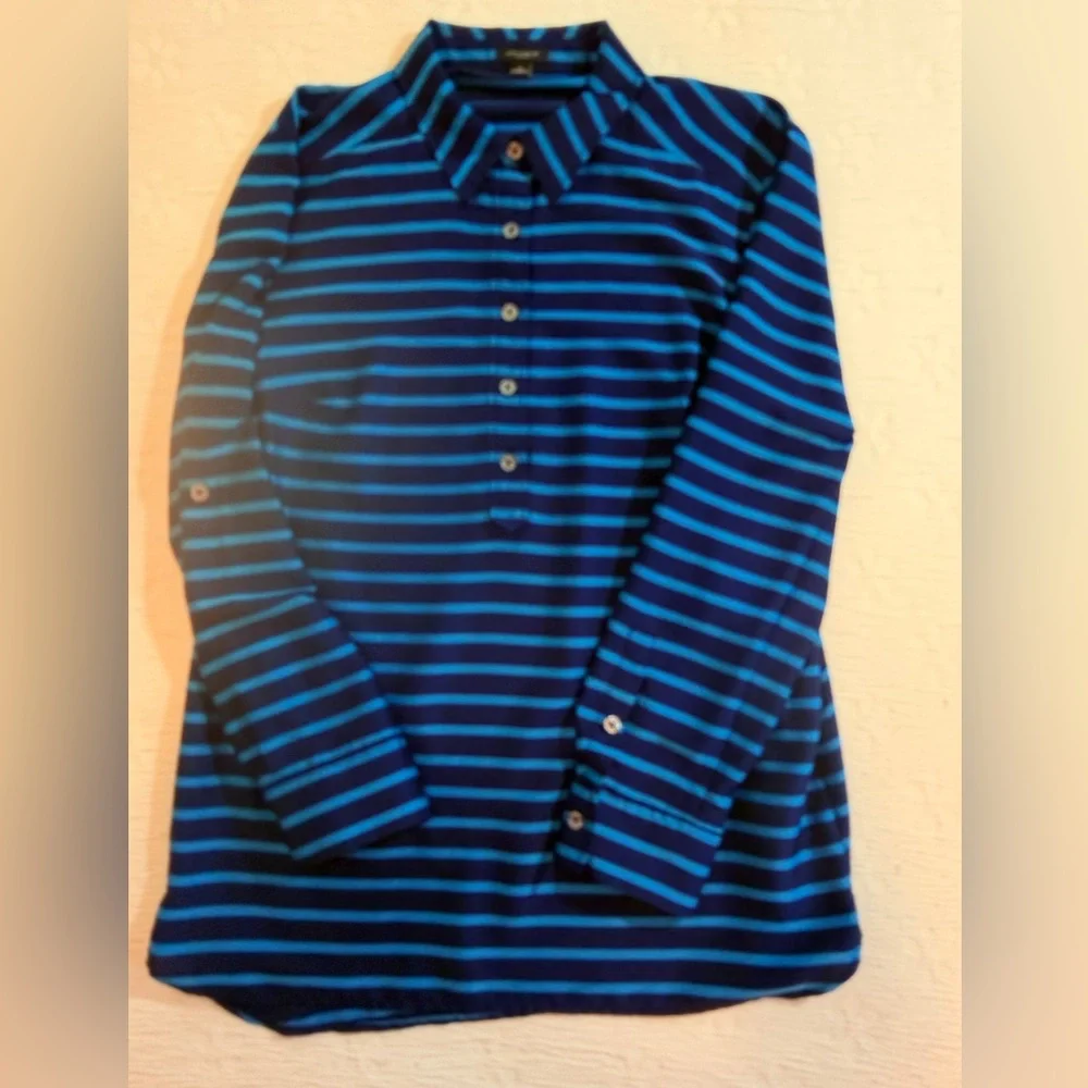 Ann Taylor Blouse Top Long Sleeve blue size 6 - Picture 7 of 12